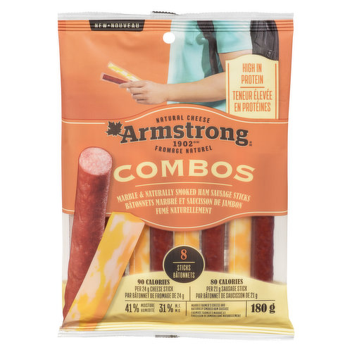 Armstrong - Combos Marble Cheese & Smoked Ham Sausage Sticks