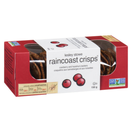 Lesley Stowe - Raincoast Crisps Crackers - Cranberry & Hazelnut