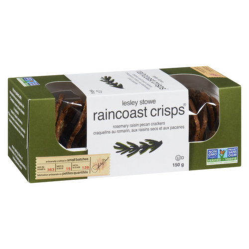 Lesley Stowe - Raincoast Crisps Crackers Rosemary Raisin Pecan