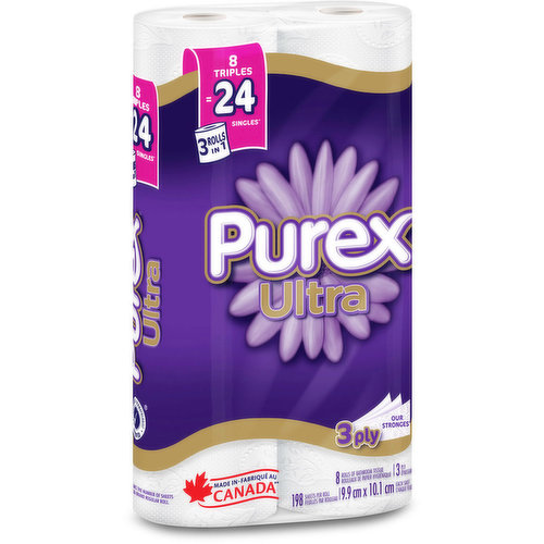 Purex - Bathroom Tissue, 8 Triple Rolls