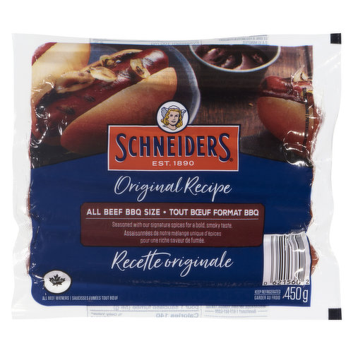 Schneiders - Original Recipe All Beef BBQ Size Wieners - Urban Fare