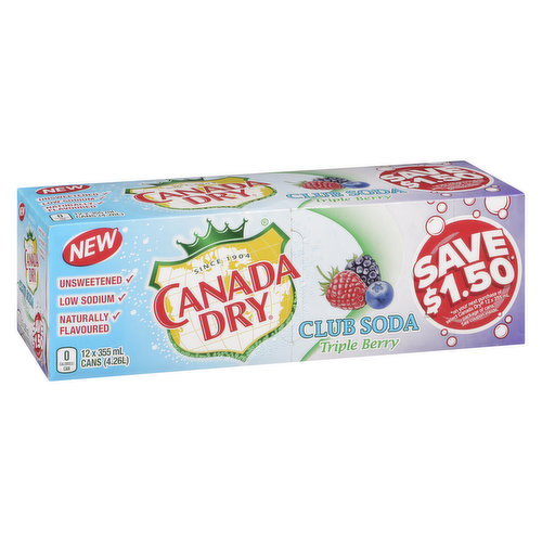 Canada Dry - Club Soda, Triple Berry