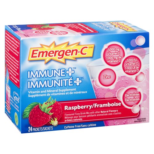 Emergen-C - Immune Plus 1000mg Vitamin C, Raspberry