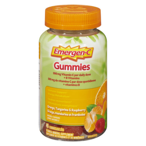 Emergen-C - Gummies -  Orange, Tangerine & Raspberry