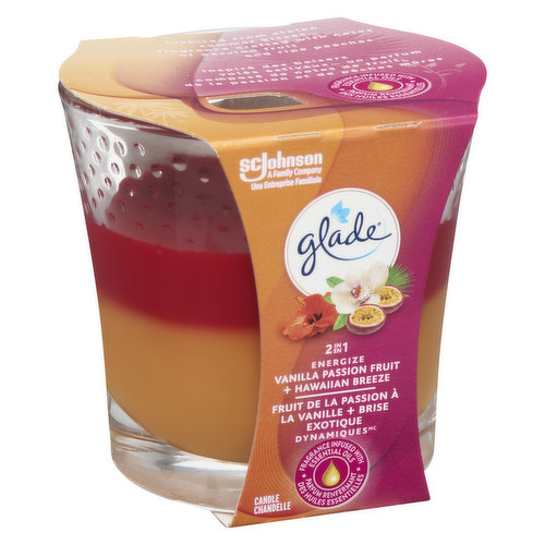 Glade - 2 in1 Candle Vanilla Passionfruit/Hawaiian Breeze