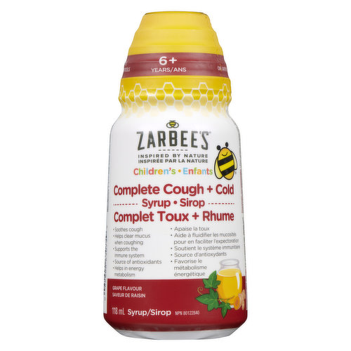 Zarbee's - Children's Complete Cough + Cold Syrup - Grape