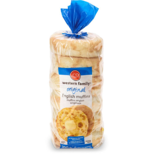 Great any time of the day! 6 English muffins. No artificial colours or flavours.