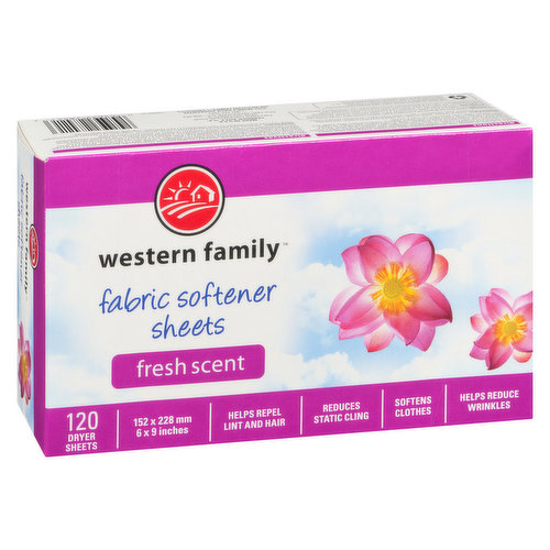 Western Family - Fabric Softener Sheets - Fresh scent