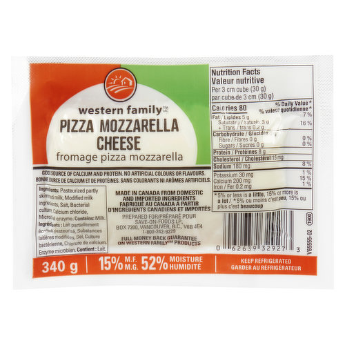 Western Family - Pizza Mozzarella Cheese Block - Save-On-Foods