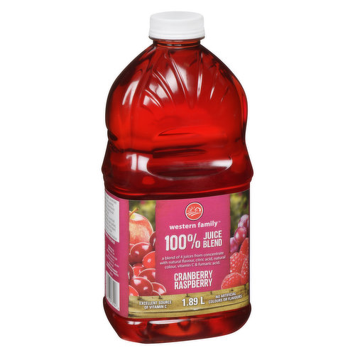 western Family - 100% Juice Blend, Cranberry Raspberry