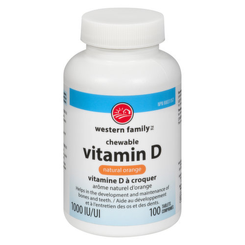 Western Family - Chewable Vitamin D Tablets - Natural Orange