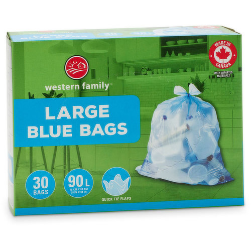 Glad 30 Gallon Recycling Large Drawstring Blue Trash Bags, 28 ct - Foods Co.