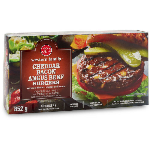 Western Family - Cheddar & Bacon Angus Beef Burgers