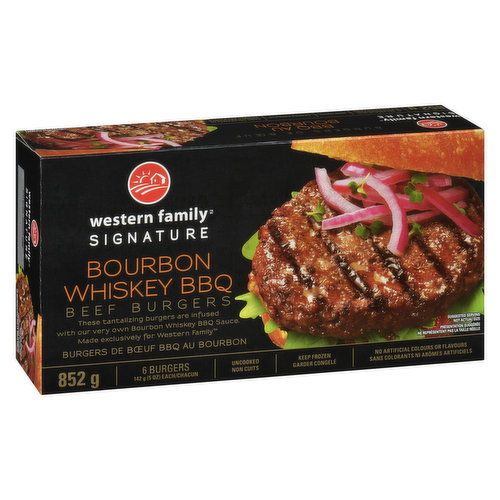 Western Family - Signature Bourbon Whiskey BBQ Beef Burgers