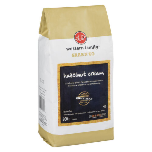 Western Family - Grab N'Go Hazelnut Cream Coffee - Whole Bean