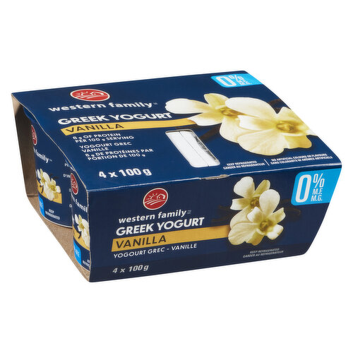 Western Family - Greek Yogurt 0% M.F. - Vanilla