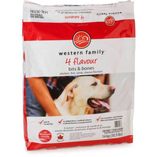Western Family - 4 Flavour Dog Food Bits & Bones