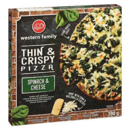 Western Family - Pizza Thin & Crispy - Spinach & Cheese