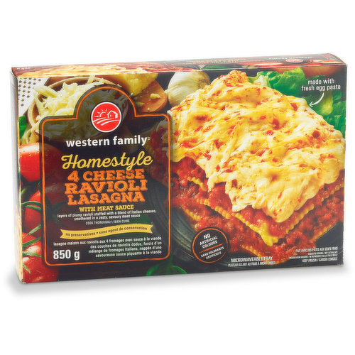 Western Family - 4 Cheese Ravioli Lasagna With Meat Sauce