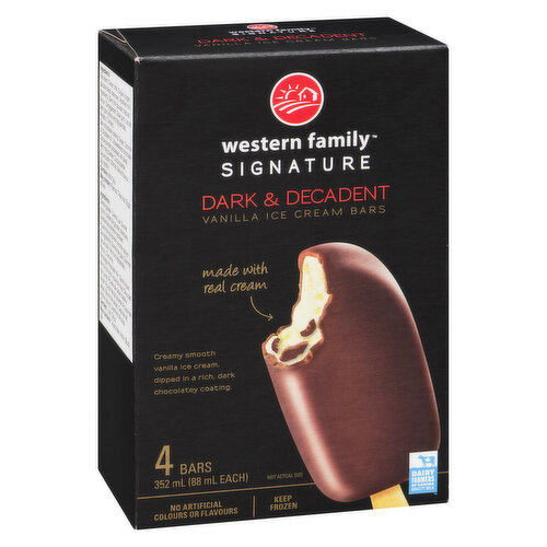 Western Family - Signature Vanilla Ice Cream Bars - Dark & Decadent