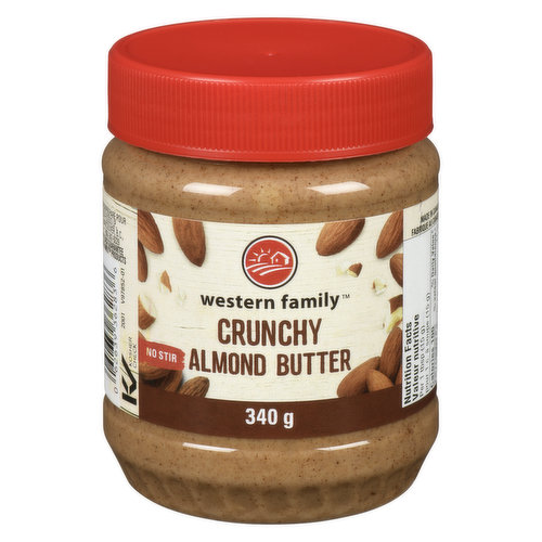 Western Family - Almond Butter - Crunchy, No Stir