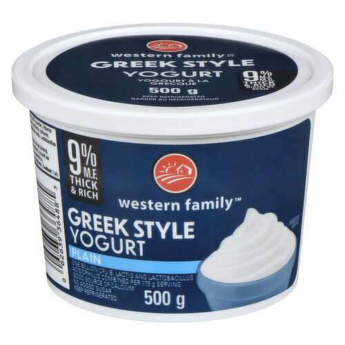 Western Family - Greek Style Yogurt Plain 9% MF