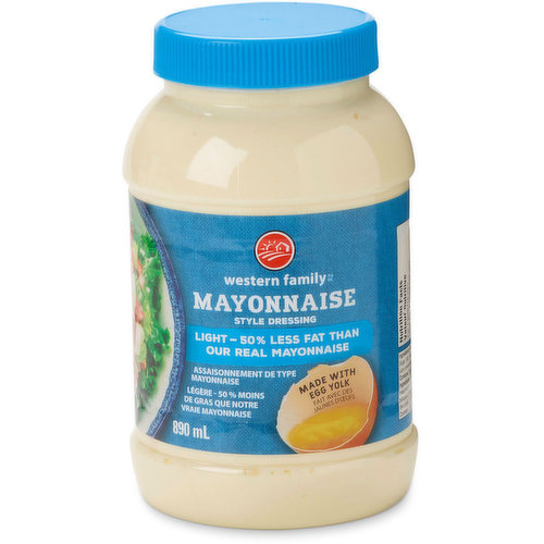 Mayonnaise style dressing, Light, 50% less fat than our real moyonnaise. Made with egg yoke.