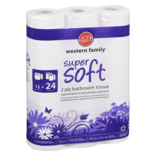 Western Family - Bathroom Tissue, 2 ply, 12 Double Rolls