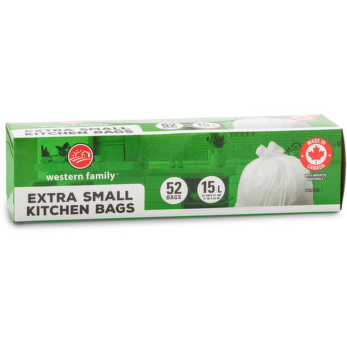 Western Family - Extra Small White Bags, 52 Pack