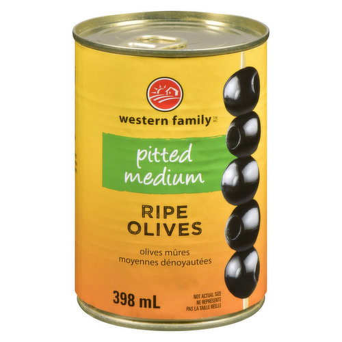 Western Family - Black Ripe Olives, Pitted Medium