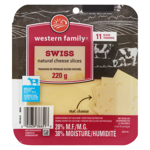 Western Family - Natural Cheese Slices, Swiss