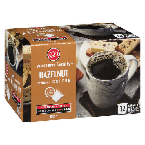 Western Family - Hazelnut Flavoured Coffee K-Cups, Medium Roast