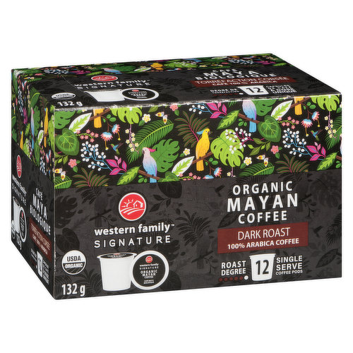 Western Family - Signature Organic Mayan Coffee K-Cups, Dark Roast