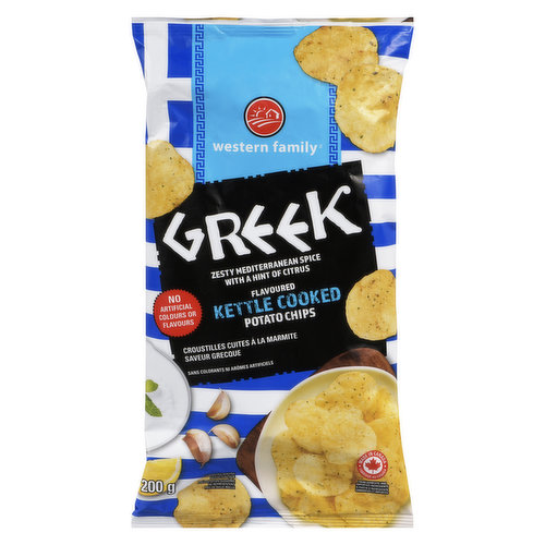 Western Family - Kettle Cooked Potato Chips, Greek