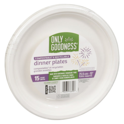 Only Goodness - Compostable Dinner Plates, 10in