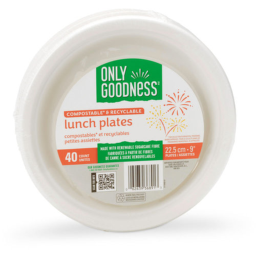 Only Goodness - Compostable Lunch Plates, 9in