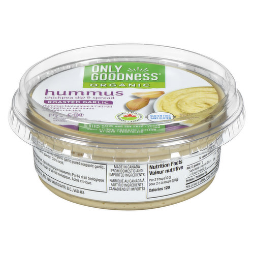 Only goodness - Organic Hummus- Roasted Garlic