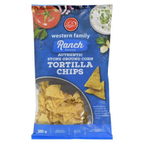 Western Family - Ranch Flavoured Authentic Stone Ground Corn Tortilla Chips