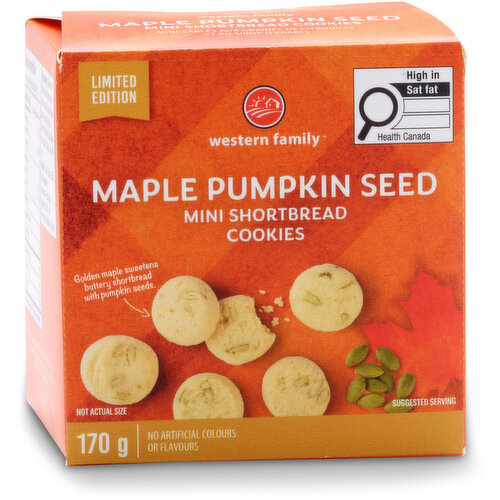 Western Family - Maple Pumpkin Seed Mini Shortbread Cookies, Limited Edition