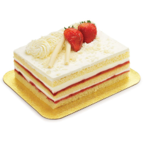 Three Scrumptious Layers of Delicious Shortcake are Decorated with Thick, Dairy Fresh Whipping Cream and Strawberry Preserve. 1.4Kg Cake.