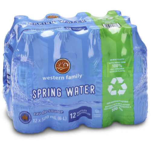 western Family - Spring Water 500mL Bottles