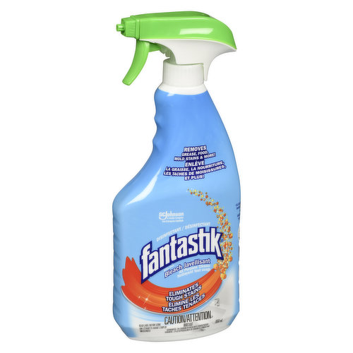 Cleans alongside you to help remove tough food stains, greasy soil, soap scum and mould & mildew stains. Disinfects, killing bacteria, viruses and fungi. As it cleans it leaves a fresh clean scent.