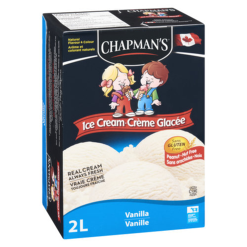 Vanilla Ice Cream (Peanut & Nut Free) - 2 L Box - Chapman's