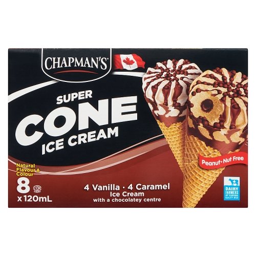 Chapman's - Ice Cream Cones Caramel Vanilla Chocolate