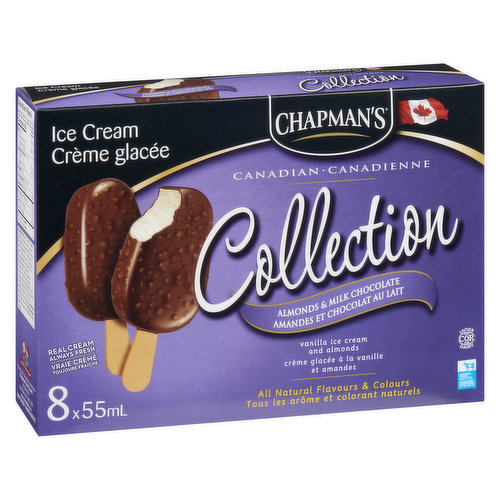 Chapman's - Ice Cream Bars - Almonds & Milk Chocolate