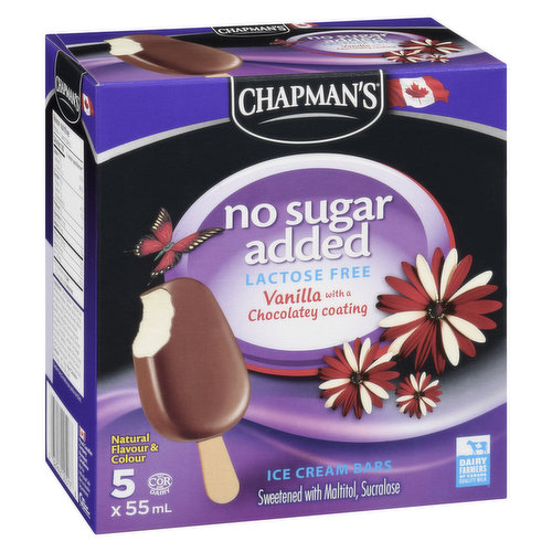 Chapmans - Ice Cream Bars, Lactose Free Vanilla with a Chocolaty Coating