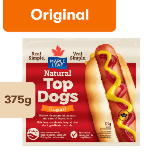 Maple Leaf - Natural Top Dogs Original Hot Dogs