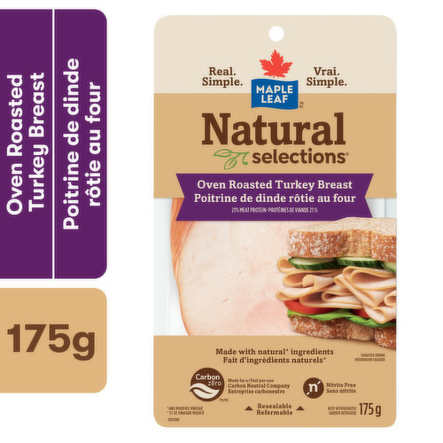 Maple Leaf - Natural Selections Sliced Deli Turkey Breast, Oven Roasted