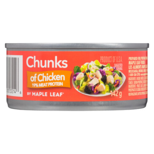 Maple Leaf - Chunks of Chicken, 1% Meat Protein