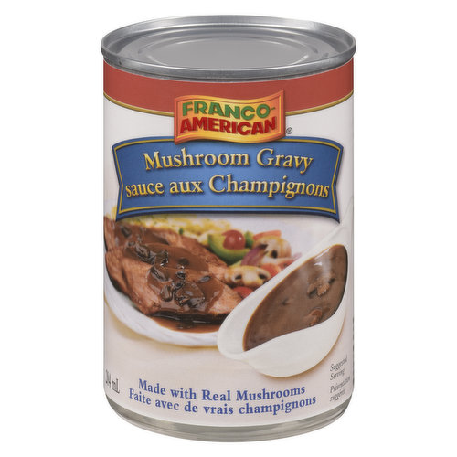 Canned Mushroom Gravy. Made with Fresh Mushrooms.